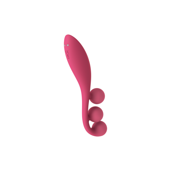 Vibromasseur triple stimulation flexible, anal, vaginale, clitoridienne Tri Ball rouge USB Satisfyer 